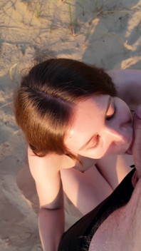 Enjoying the Sunset While Sucking Dick and Taking Cum in My Mouth