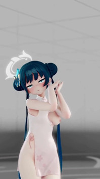 Blue Archive Ryuuge Kisaki Hentai se déshabille, MMD, 3D, couleur de cheveux bleus Modifier Smixix
