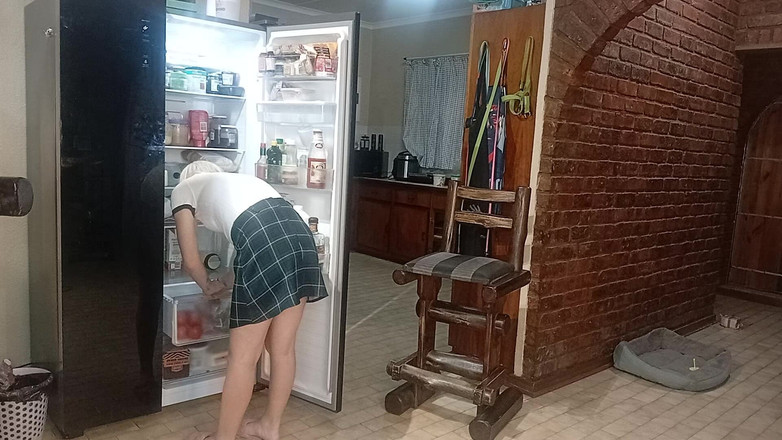 18blondteen: Sex în bucătărie cu motociclist