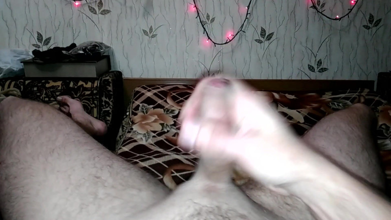 Hot guy solo: Big cock handjob on cam with cumshot