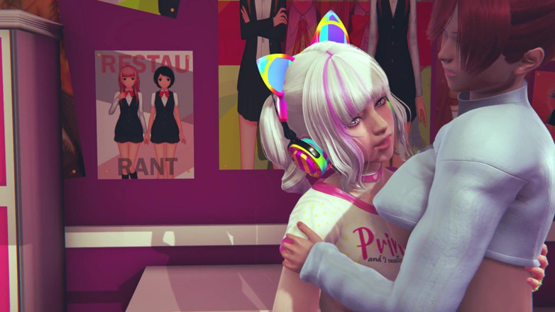 Waifu club 3D: Oyuncu kız yeni kızıl saçlı kız arkadaşını sikiyor