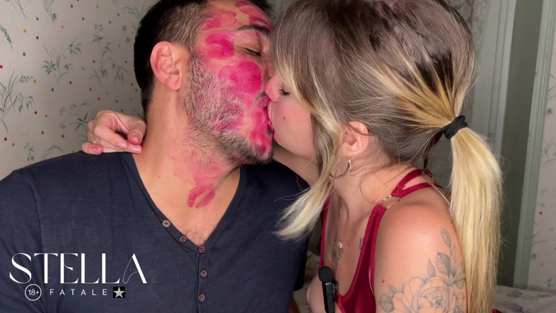 Stellafatale: Non Stop Lipstick Kisses All Over His Face