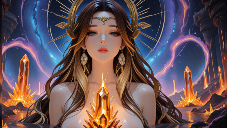 VelvetInk Studio: Cosmic Nude Goddess Slideshow: Galactic Blue Aura &amp; Molten Crystals - Ai...