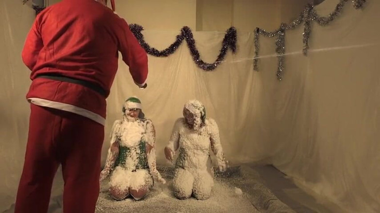Gunked up girls: Christmas elves Lola and Jodie snow