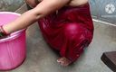 Anit studio: Indian Wife Bathing Outside
