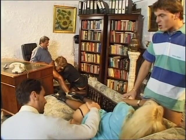 Anal Invasion: Anal punishment for a blonde hairy pussy