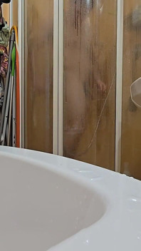 Hairy Guy Taking a Shower at His Female Friend’s Place