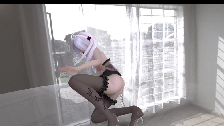 MikuMotion: [mmd] 弱音chocolate Cream Black Stockings; Dress; Butt Plug; Anal Beads; Erotic...