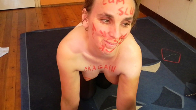 Sub Slave: Cum slut - written on my body