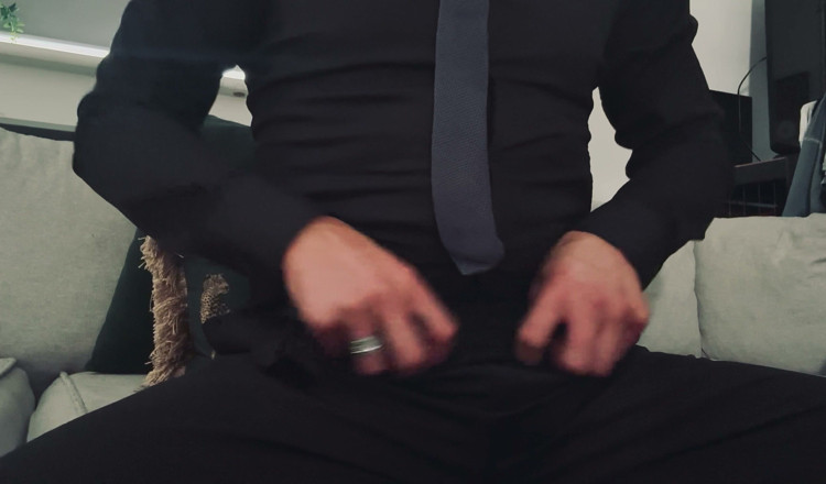 Big British cock: Wearing a Suit, Working From Home on My Macbook and...