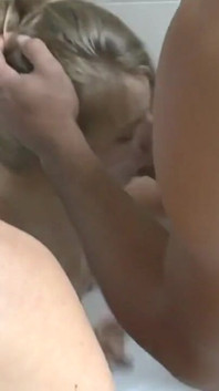 Blonde slut gets hard fucked in 3some