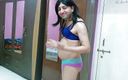 Cute & Nude Crossdresser: Sweet Sissy Crossdresser Femboy Sweet Lollipop, Sikanie, Picie i Prysznic