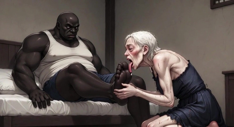 YOUR BEST FANTASY: Hamba nenek berusia 90 tahun menjilat kaki lelaki hitam gergasi - keseronokan...