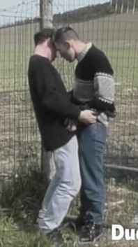 Lustful twinks make out and masturbate in the fields