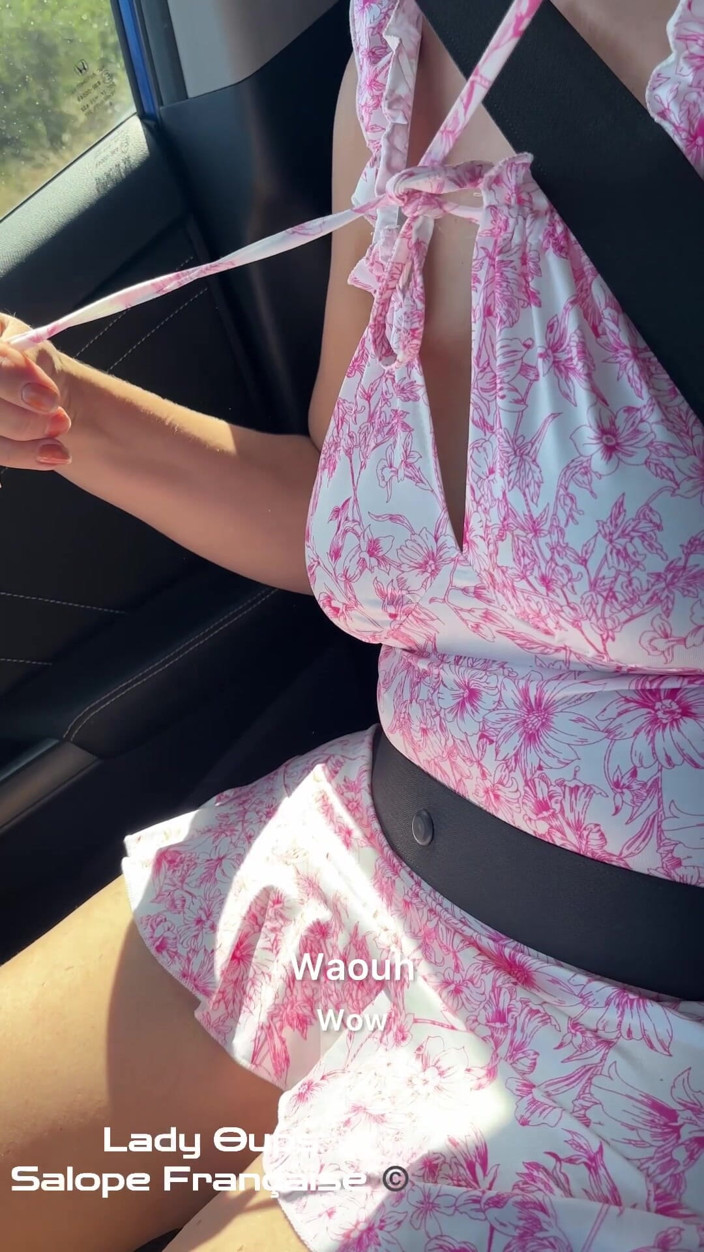 Lady Oups: Micro Dress Without Panties for the Slut
