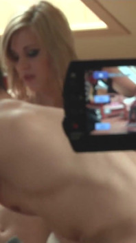 Skinny blonde gets fucked in front of her boyfriend