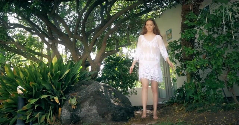 Xtime Network: Sexy hairy pussy fingering masturbation in the garden
