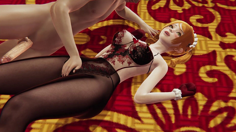 Joas22222: Holiday Bunny Hentai: Cosplay de Natal quente em meia-calça, estimulação...