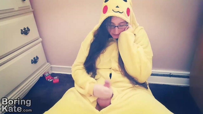 Boring Kate: Fapping in my pikachu kigurumi