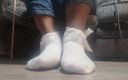 Simp to my ebony feet: my pretty white socks
