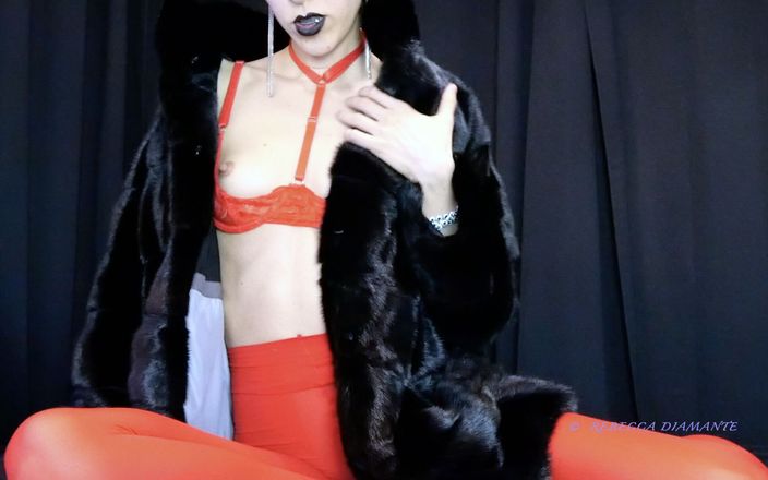Rebecca Diamante Erotic Femdom: Mink Fur and Small Tits Worship