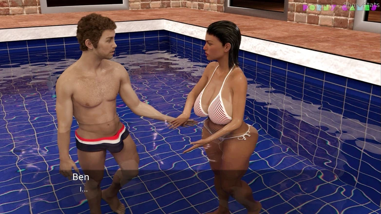 Porny Games: Project hot wife - Pool day, pool fun (89)