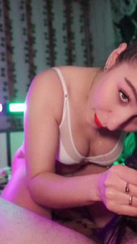 POV Eye Contact Hairjob and Hard Cumshot