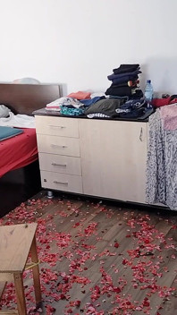 Amateur Wife Having Fun with Roses. Sexy Stepmom Cleans with the Vacuum Cleaner.