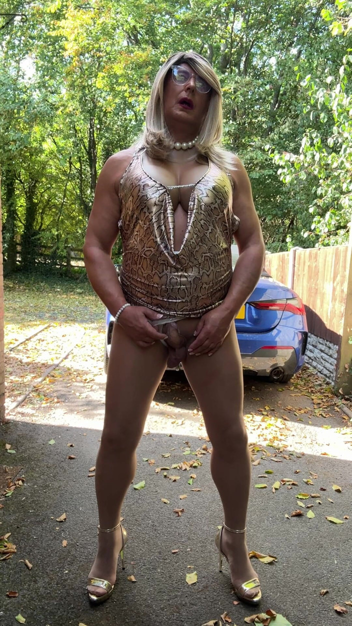 Kellycd2022: Altın leopar baskılı elbise bronz külotlu çorap ve topuklu ayakkabılar içinde...