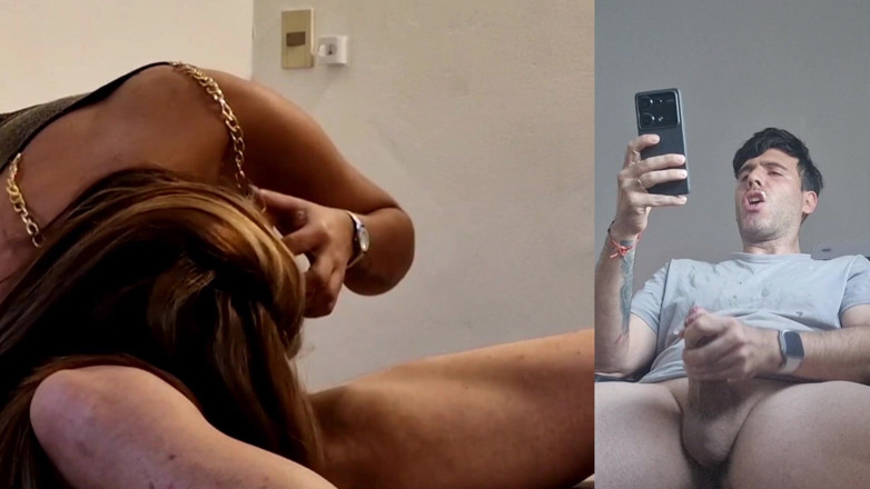 Latinascachondas: 我男朋友看到我给另一根鸡巴口交