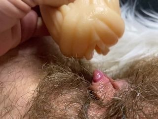 Cute Blonde 666: Huge erected clitoris fucking vagina deep inside big orgasm