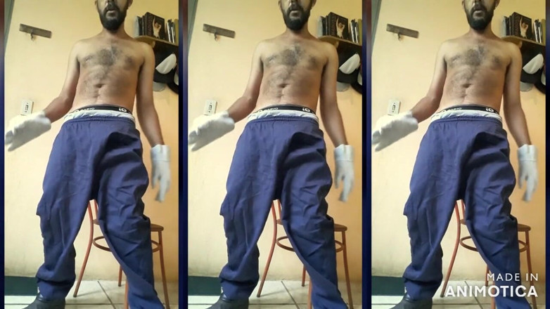 Stink HairyMale: Worker smoking, sagging, gloves