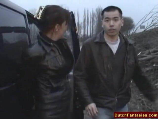 Dutch Fantasies: Brunette milf gets fucked by asian guy