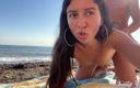 KattyWest: Пристрасний секс з красунею на пляжі, сперма на обличчя