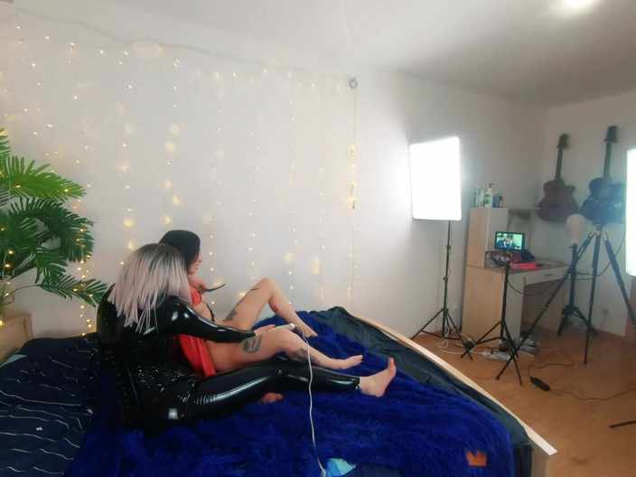 Arya Grander: Backstage of Pretty Lesbian Fetish Girls Doing Sex Video. Positive...