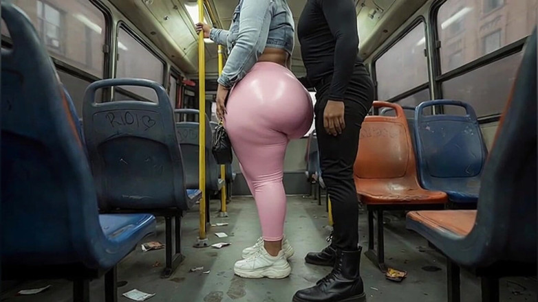 Xprohibidox1: Balaclava BBW Gets Ass in Tight Shiny Pink Pants - Public...