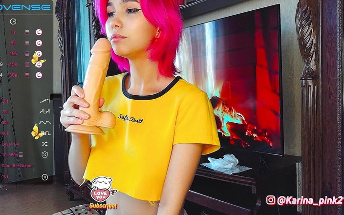 Lil Karina: A Young Asian Woman Tries Sucking a Dildo in Front...