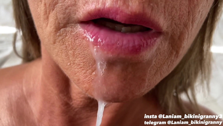 Ladyloveyoung60: Milf granny deepthroat taboo cum in mouth drain balls
