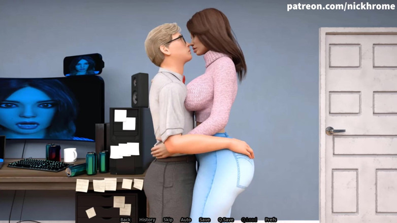 Visual Novels: SexBot 62 - busty teacher pounced on a nerd