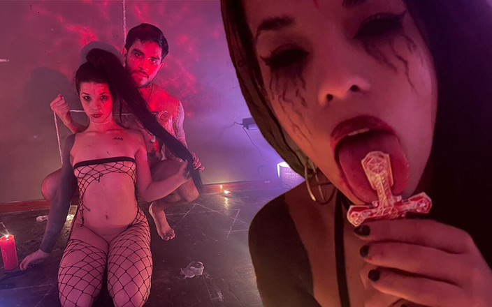 BlackPanthers: Süßer dämon und devote wird hart in satanischem ritual gefickt -...