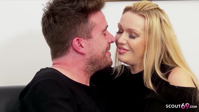 Full porn collection: Hot blonde milf Amber Jane gets a visit from her...