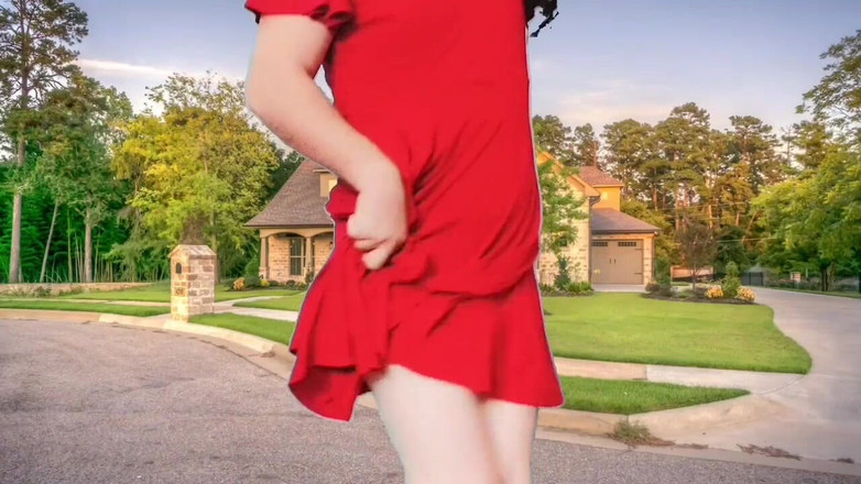 Kitty_Cross: Nahota. Sexy ladyboy shemale sexy tanec před sousedy