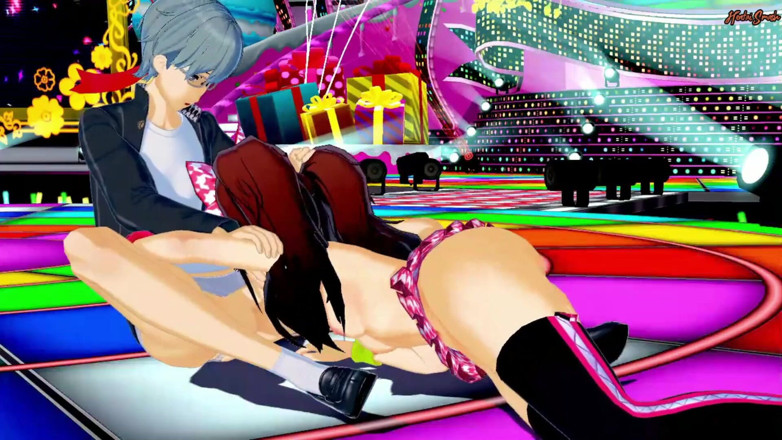 Hentai Smash: Rise Kujikawa vingert haar poesje op het podium voordat je...