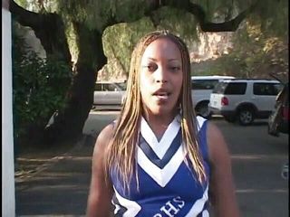 Hot and Wet: Horny black cheerleader gets slammed by white dick