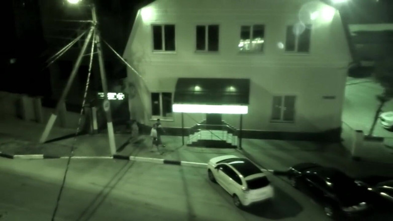 Katrin Porto: BBW gets night vision sex in window