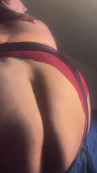 WildEnglishBBW Tease in red crouchless outfit