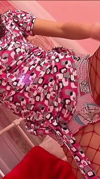 Skinny Teen Yulya Dildo Pussy Masturbation in Red Bed