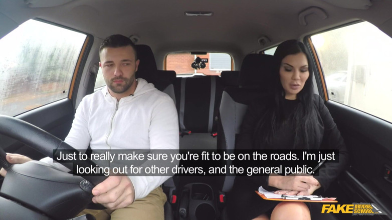 Fake Driving School: Fake Driving School - Big Tit Hot Brunette Jasmine Jae Flashes...