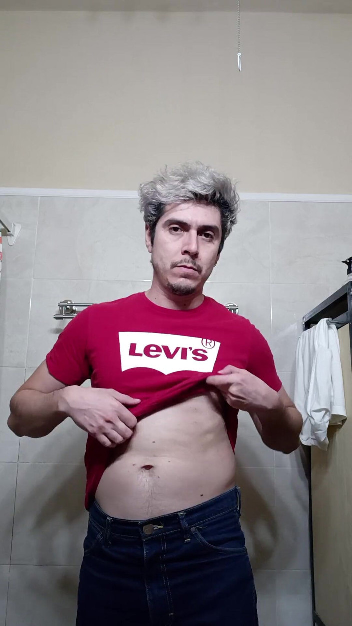 Tabasco Jake: Handsome Flexing Muscles in the Bathroom, Big Cock