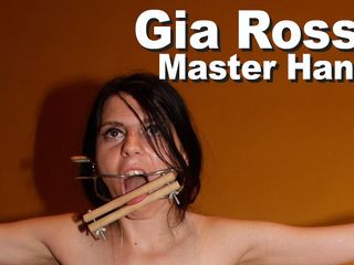 Picticon bondage and fetish: Gia Rossi &amp; Master Hand BDSM gagged clamped pee whipped